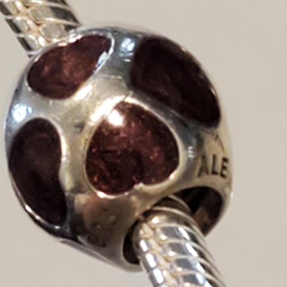Pandora Moments Enamel Red Hearts Adorn A Round Threaded Charm Authentic 925 ALE - Picture 2 of 10